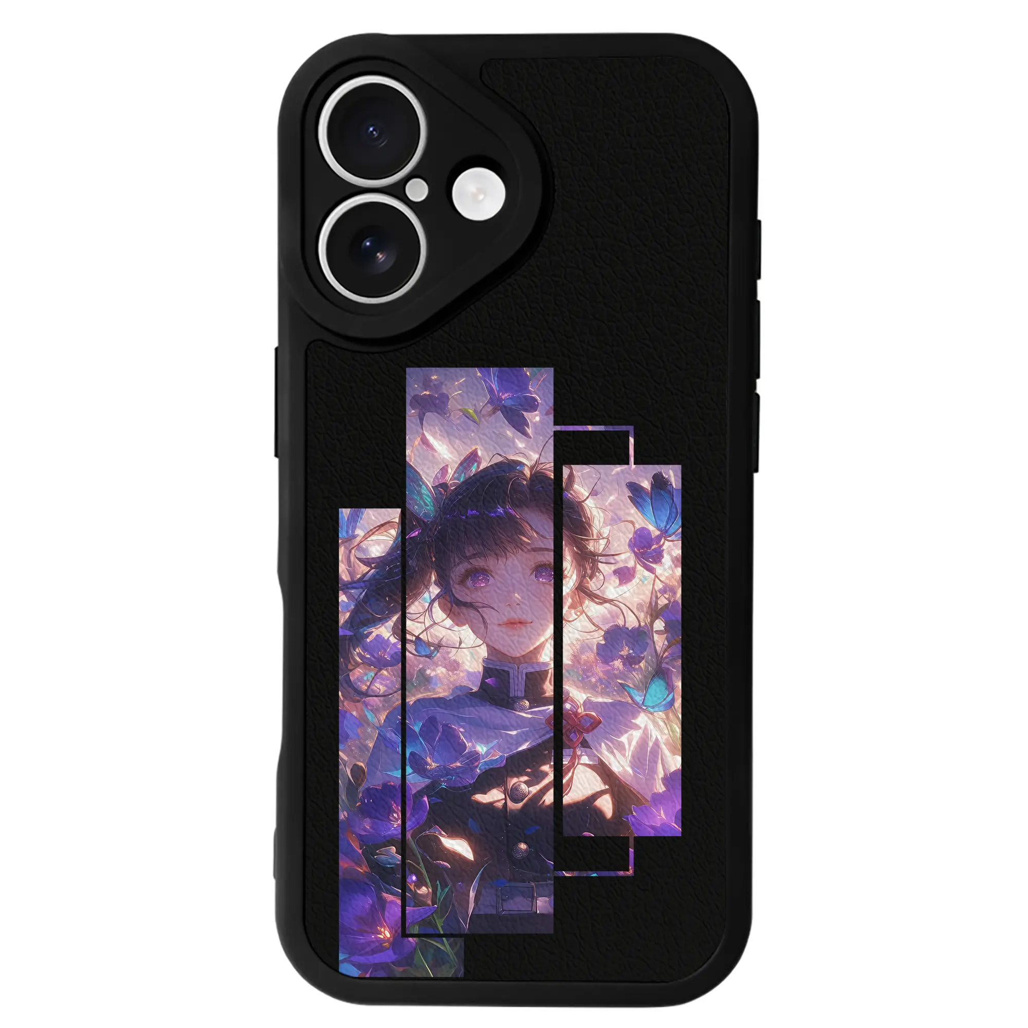 鬼滅の刃 グッズ,栗花落 カナヲ - IPhone 16シリーズ対応 ・ シリコンスマホケース ・ レザー調 ・ 高精度フィット ・ 耐衝撃 ・ ワイヤレス充電対応 ・ 精密カット